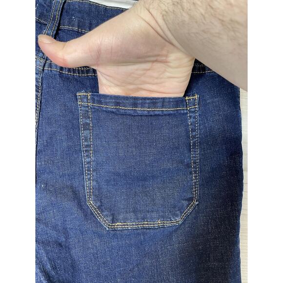 BLEU Jeans Womens 8 Blue Button Fly Cropped Stretch Denim Straight Leg BWWL020 - Picture 8 of 11